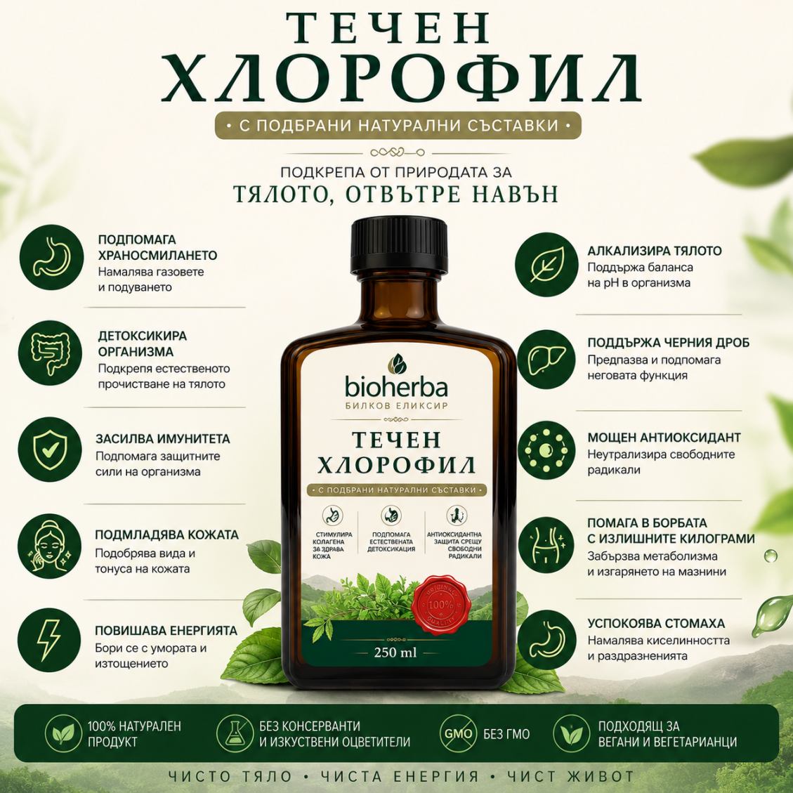 Течен Хлорофил 250 мл